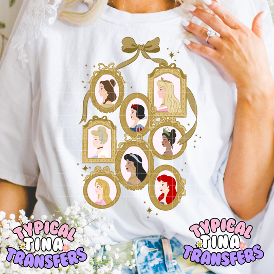 Danity Princesses collection with bow | DTF Transfer | 12" Adult