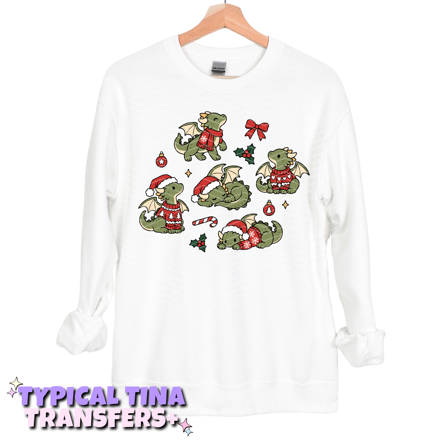 Christmas dragons | DTF Transfers | POD