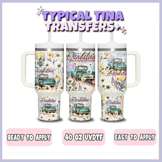 Dandelion Truck | 40oz UVDTF Wrap | POD