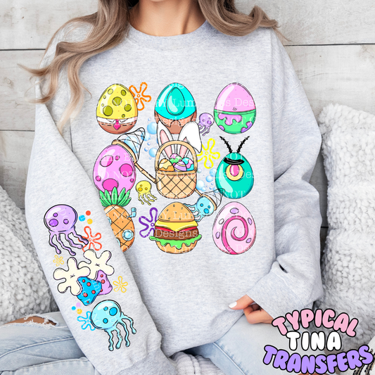 Sponge characters as eggs | DTF Transfers | POD