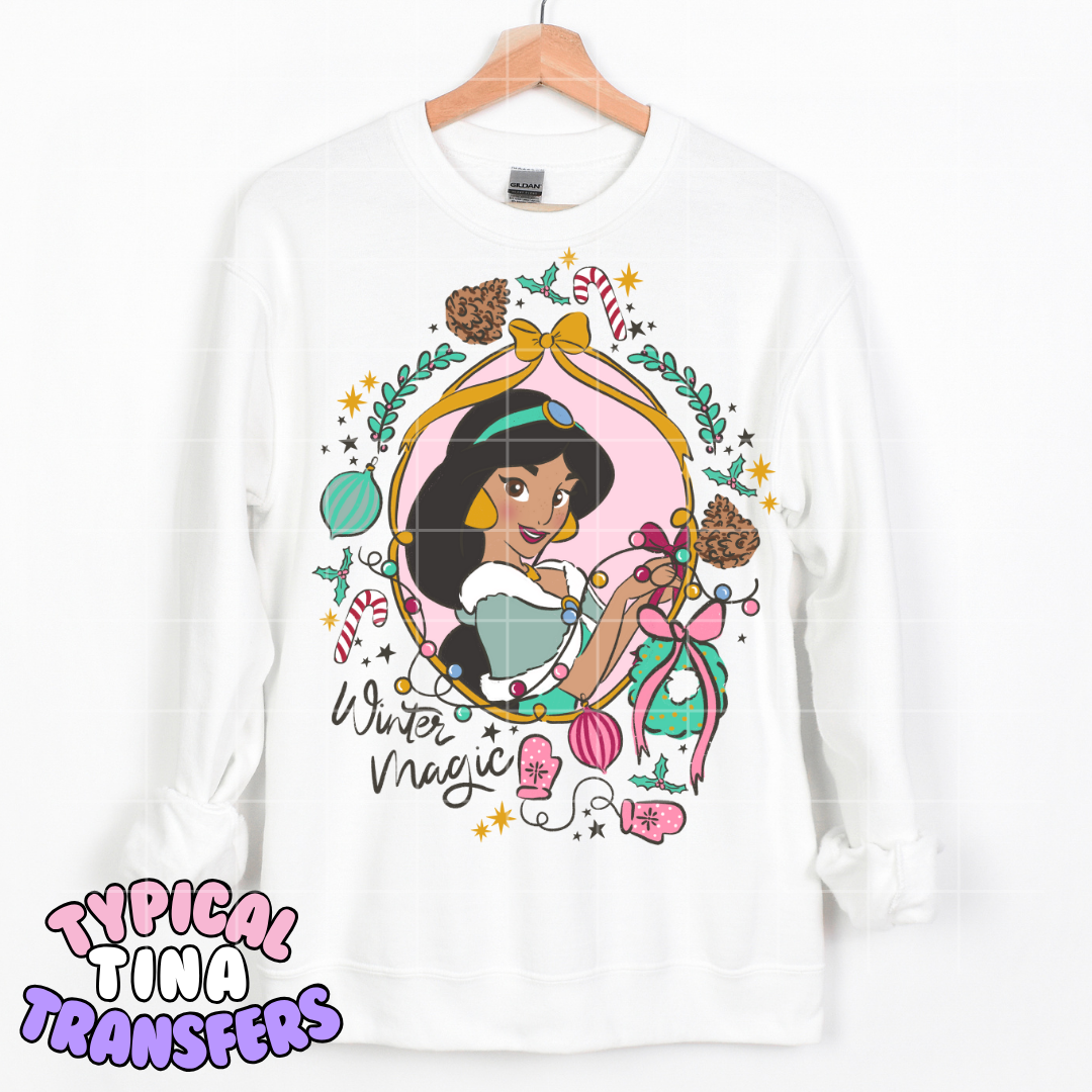 Holiday Princess Frames - with florals | DTF Transfer | POD - pick the design