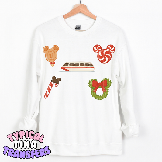 Christmas Monorail | DTF Transfer | POD