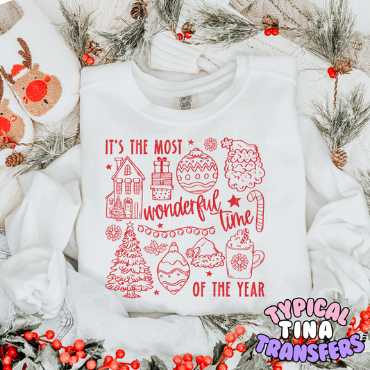 It's the most wonderful time doodle | DTF Transfer | POD