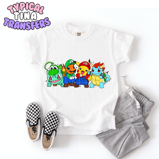 Poke Mario Mashup | DTF Transfer | POD