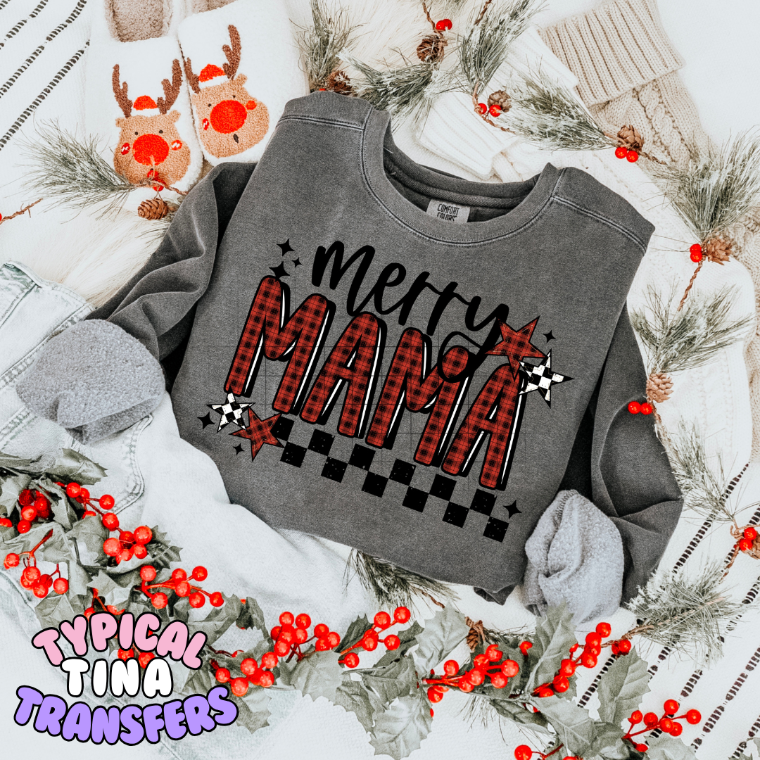 Merry Design pick (red & black checkered) | DTF Transfer | POD