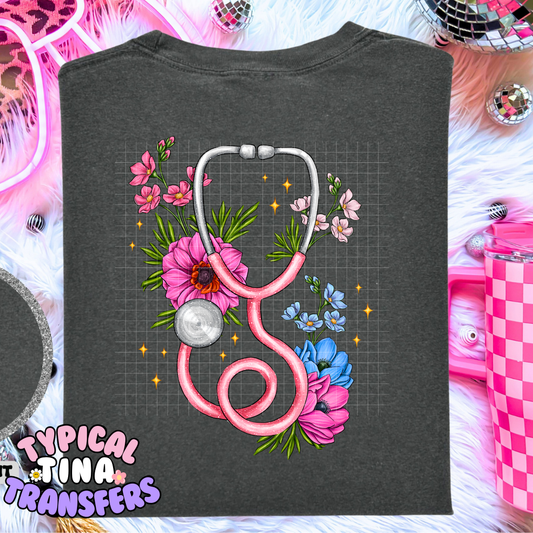 Pink Stethoscope | Adult 11" DTF Screen Print | POD