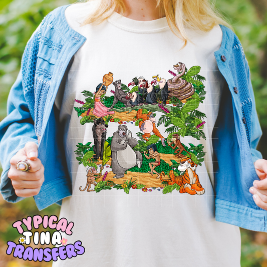 book of the jungle | DTF Screen Print | POD