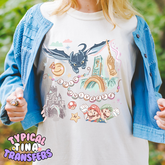 Epic Universe Bracelet | DTF Screen Print | 11" Adult