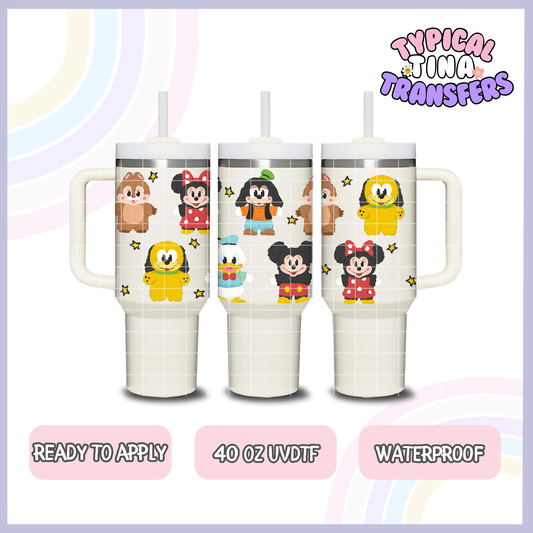 Dis Plush animals | 40oz UVDTF Wrap | POD