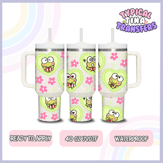 K frog green hearts | 40oz UVDTF Wrap | POD