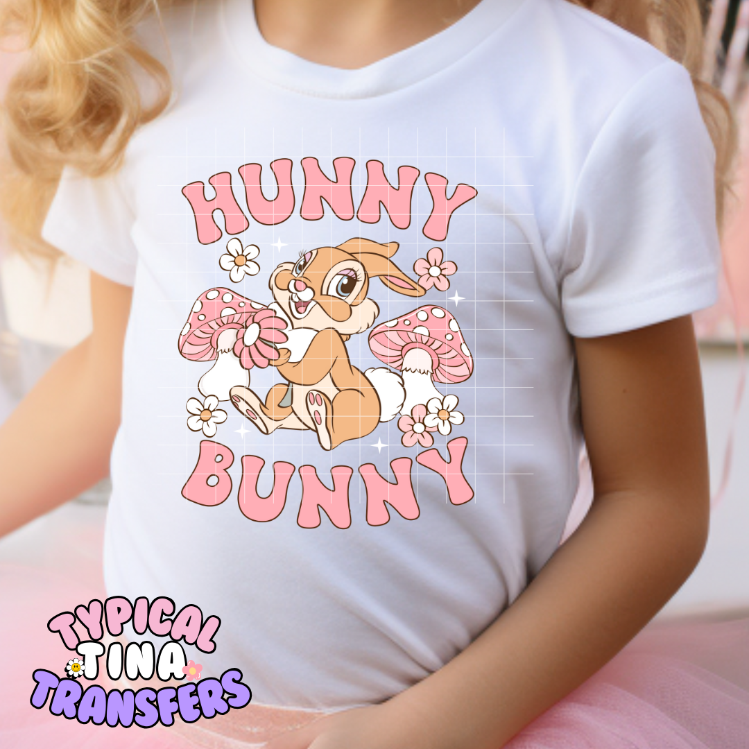 Hunny Bunny (Pink letters) | DTF Screen Print | POD