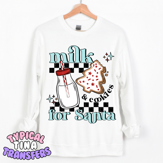 Milk & Cookies for Santa | DTF Transfer | POD