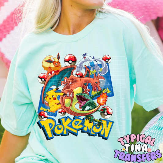 Pok Charaters | DTF Screen Print | POD