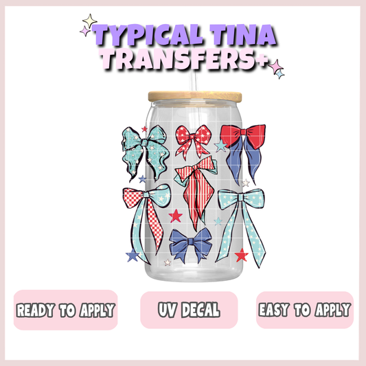 July 4th bows | UV decals | POD