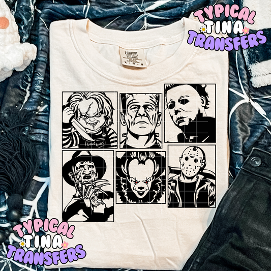 Horror men all black | DTF Transfer | POD \