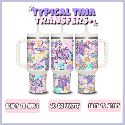 Purple Flamingo | 40oz UVDTF Wrap | POD