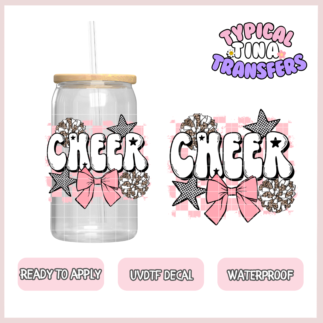 Cheer (pink BG) | UV decals | POD