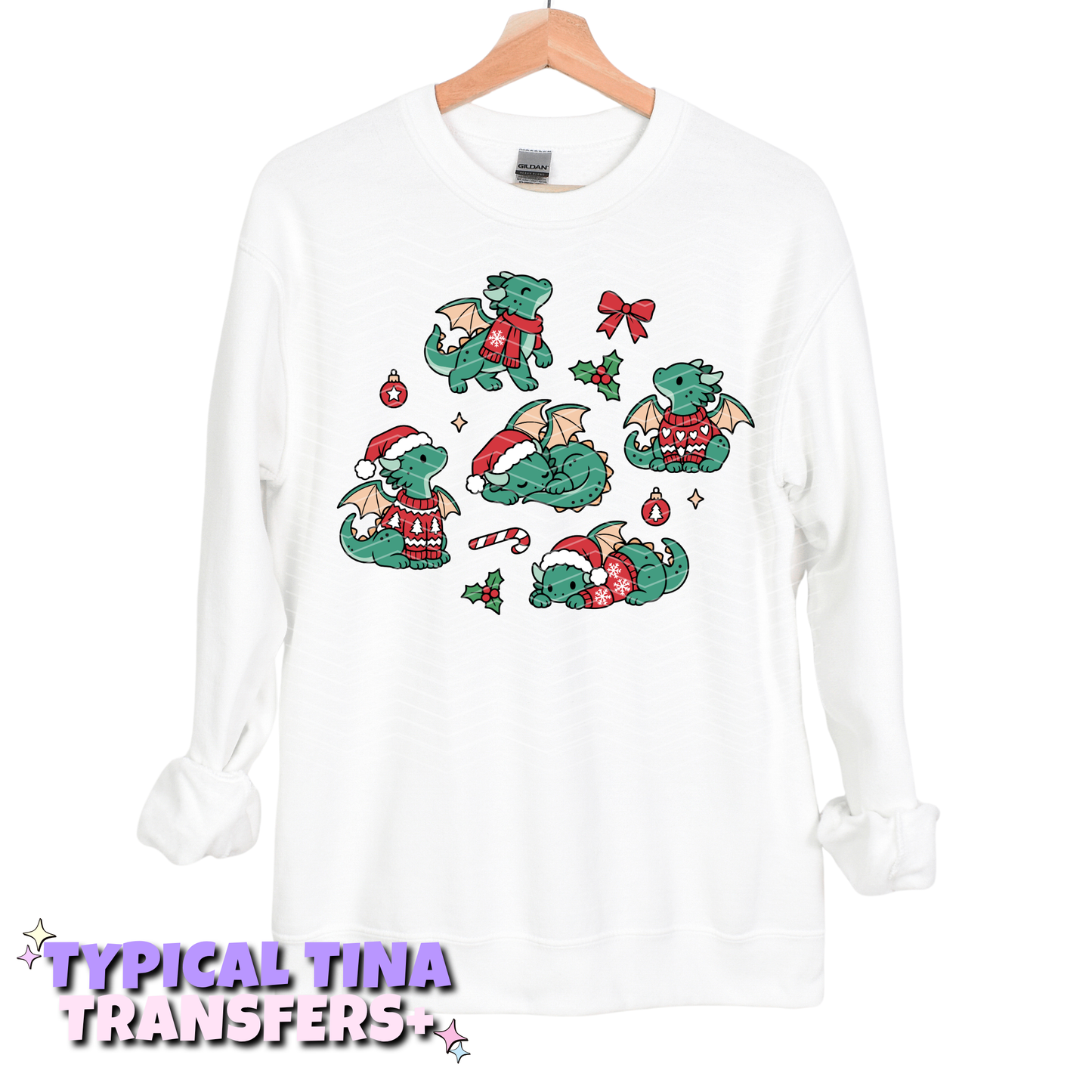 Christmas dragons | DTF Transfers | POD