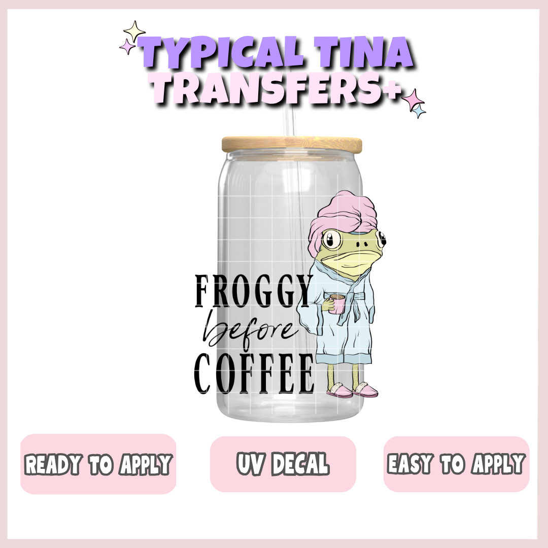 Froggy before coffee | UV decals | POD
