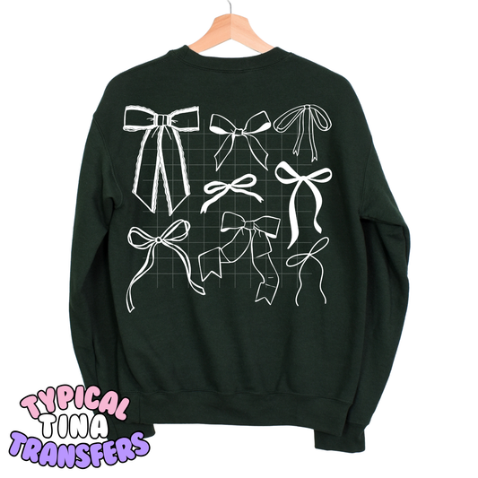 Coquette delicate bows | DTF Screen Print | POD