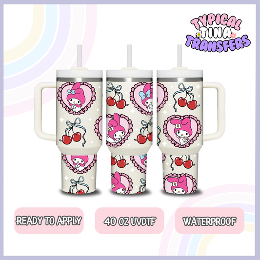 K Melody Pink hearts and cherries | 40oz UVDTF Wrap | POD