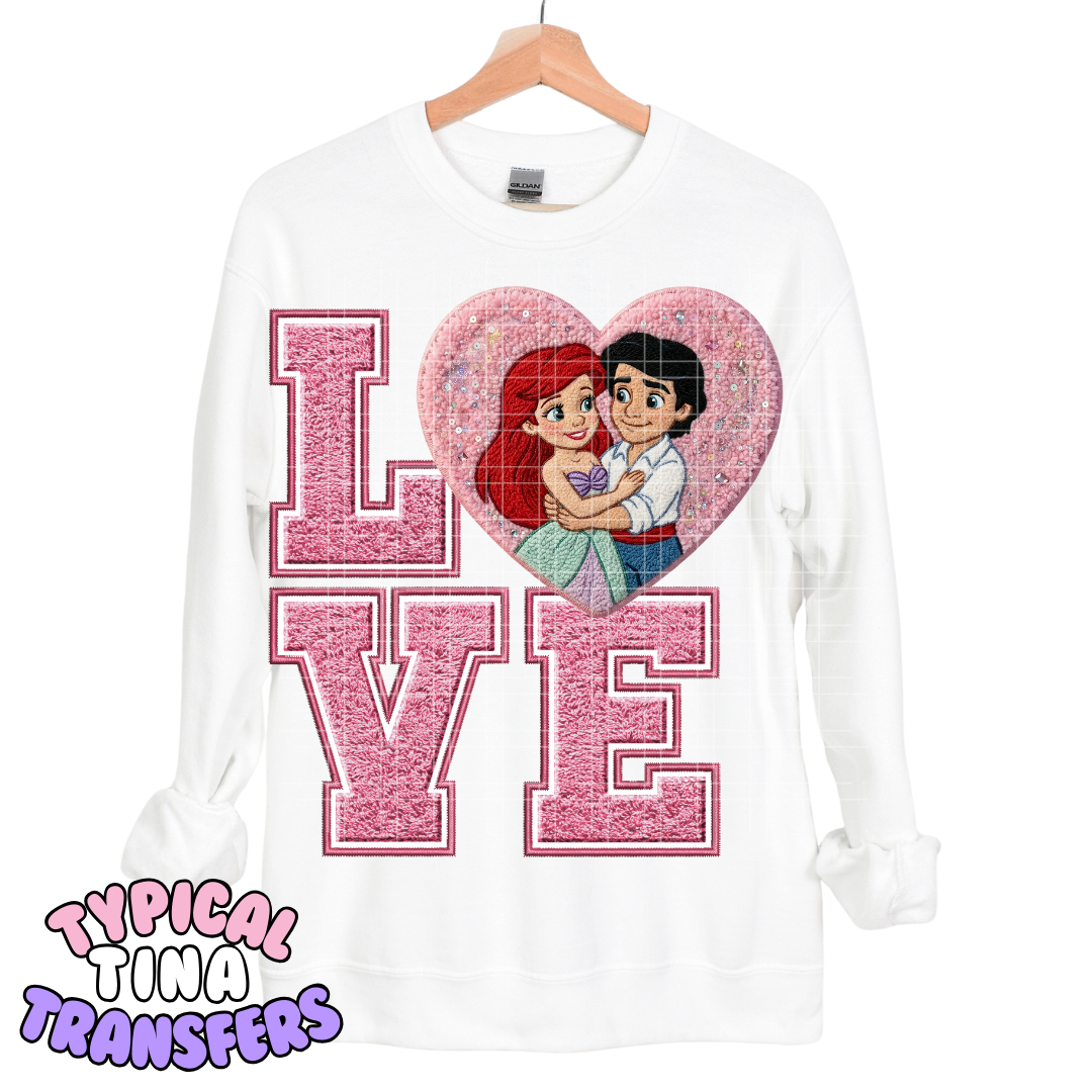 Mermaid and Prince Faux Patch | DTF Transfers | POD