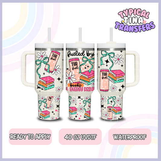 TBR_books and energy drinks | 40oz UVDTF Wrap | POD