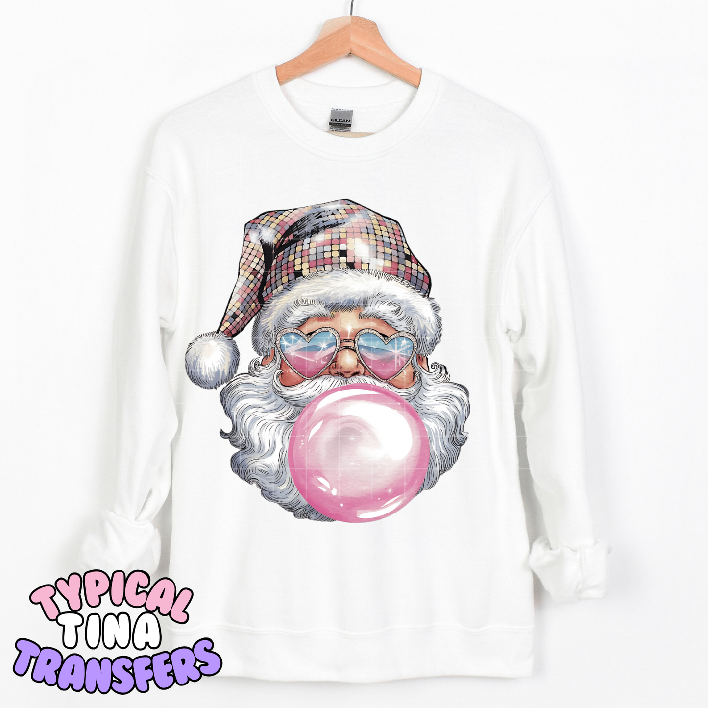 Sassy Santa (bubble gum) | DTF Transfer | POD