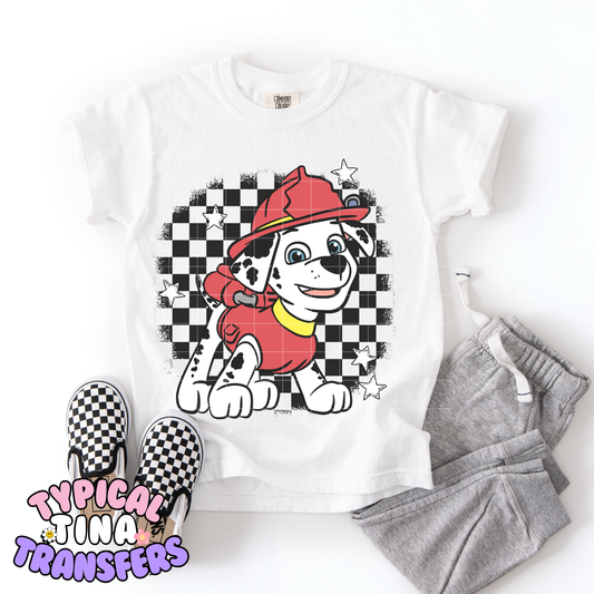 Checkered Background - Marshall | DTF Transfer | POD