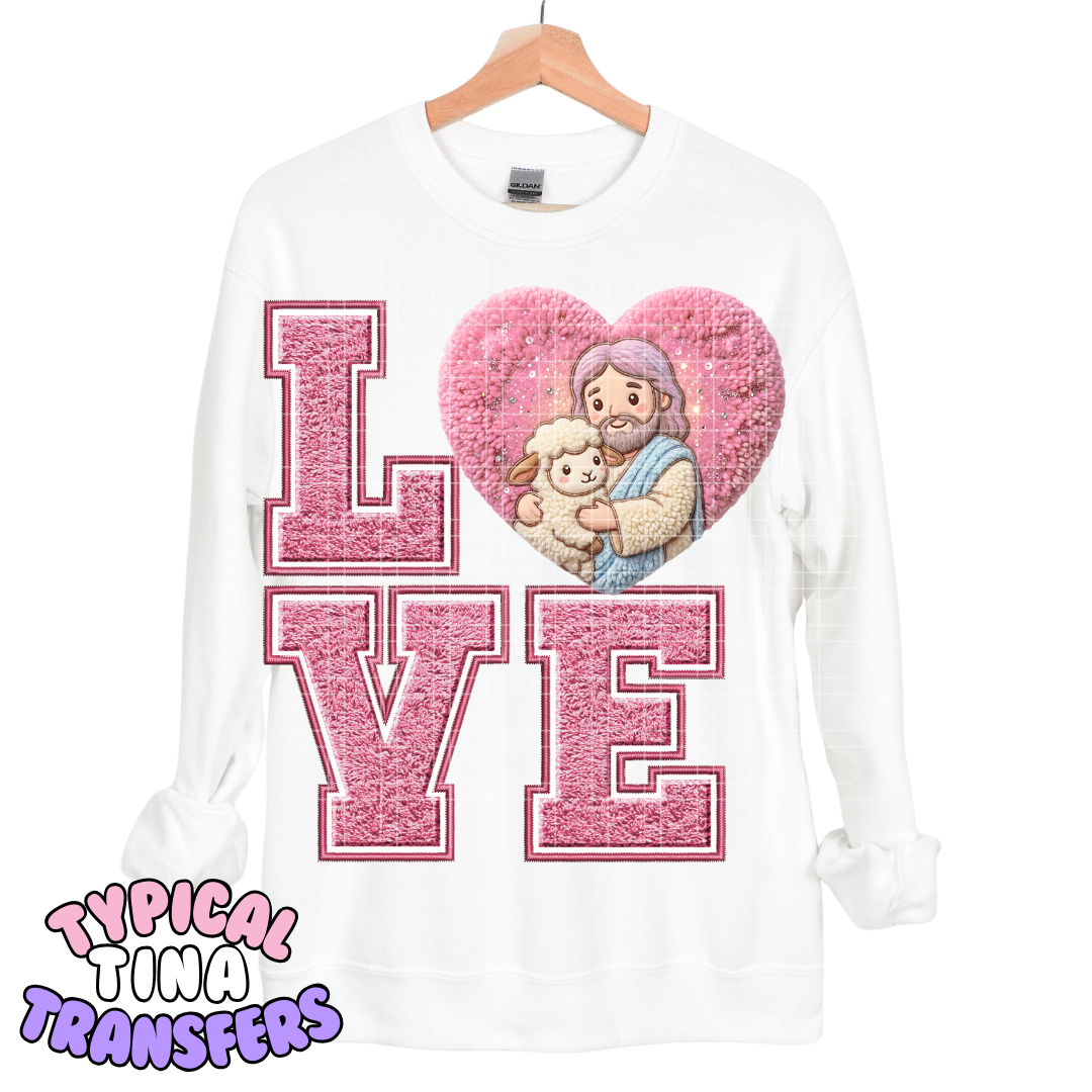 Jesus and Sheep Faux Patch | DTF Transfers | POD