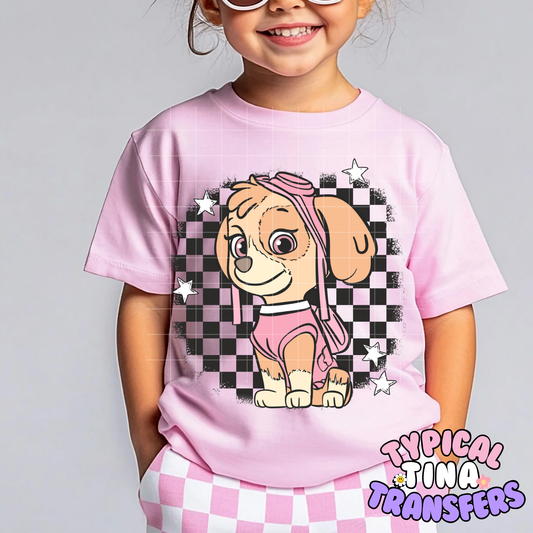 Checkered background - Skye | DTF Transfer | POD