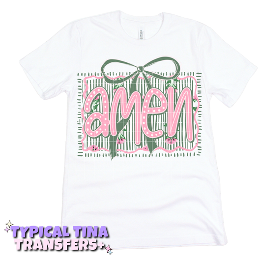 Amen (green stripped) | DTF Transfers | POD