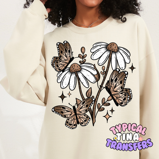 Daises and Butterflies | DTF Screen Print | POD