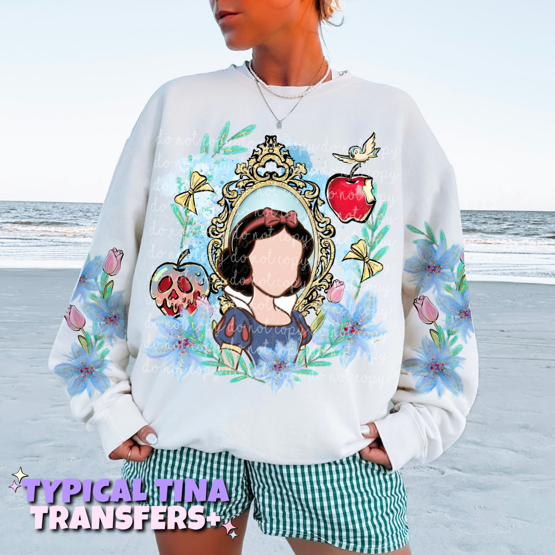 Snow watercolor mirror | DTF Transfers | POD