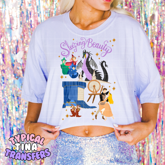 Sleeping Beauty Mural (bright) | DTF Screen Print | POD