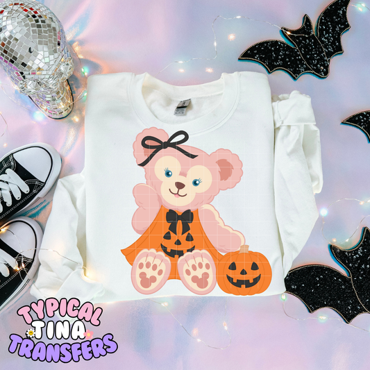 Shellie sitting pumpkin dress (bright) | DTF Transfer | POD