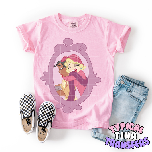 Lottie and T Hug Frame | DTF Transfer | POD