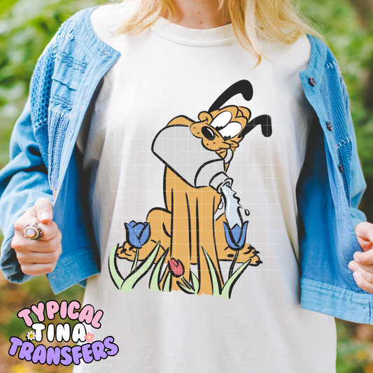 Just the Pup and Flowers | DTF Screen Print | POD