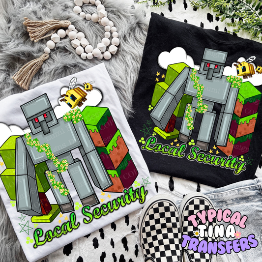 Mine Gamer local security | DTF Transfer | POD