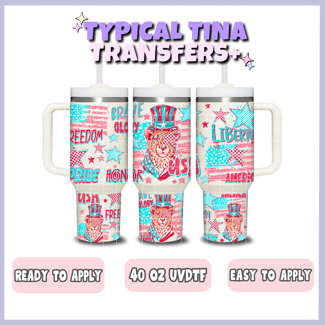 Liberty Leopard | 40oz UVDTF Wrap | POD