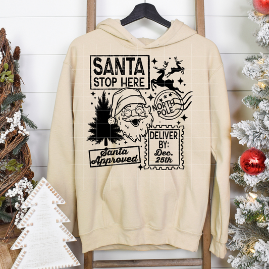 Santa Stop here | DTF Transfer | POD
