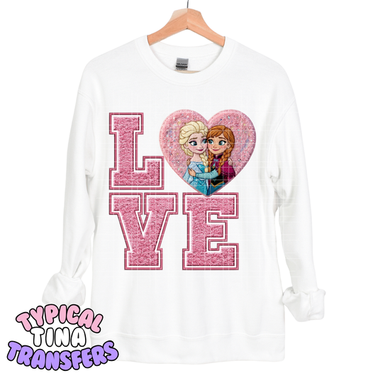 Frozen princess and sister Faux Patch | DTF Transfers | POD