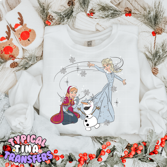 Princess E & A snowflakes | DTF Transfer | POD