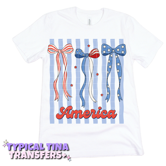 America Ribbons blue stripes | DTF Transfers | POD