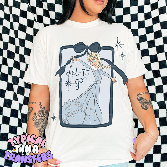 Bow Frame Frozen Princess E | DTF Transfer | POD