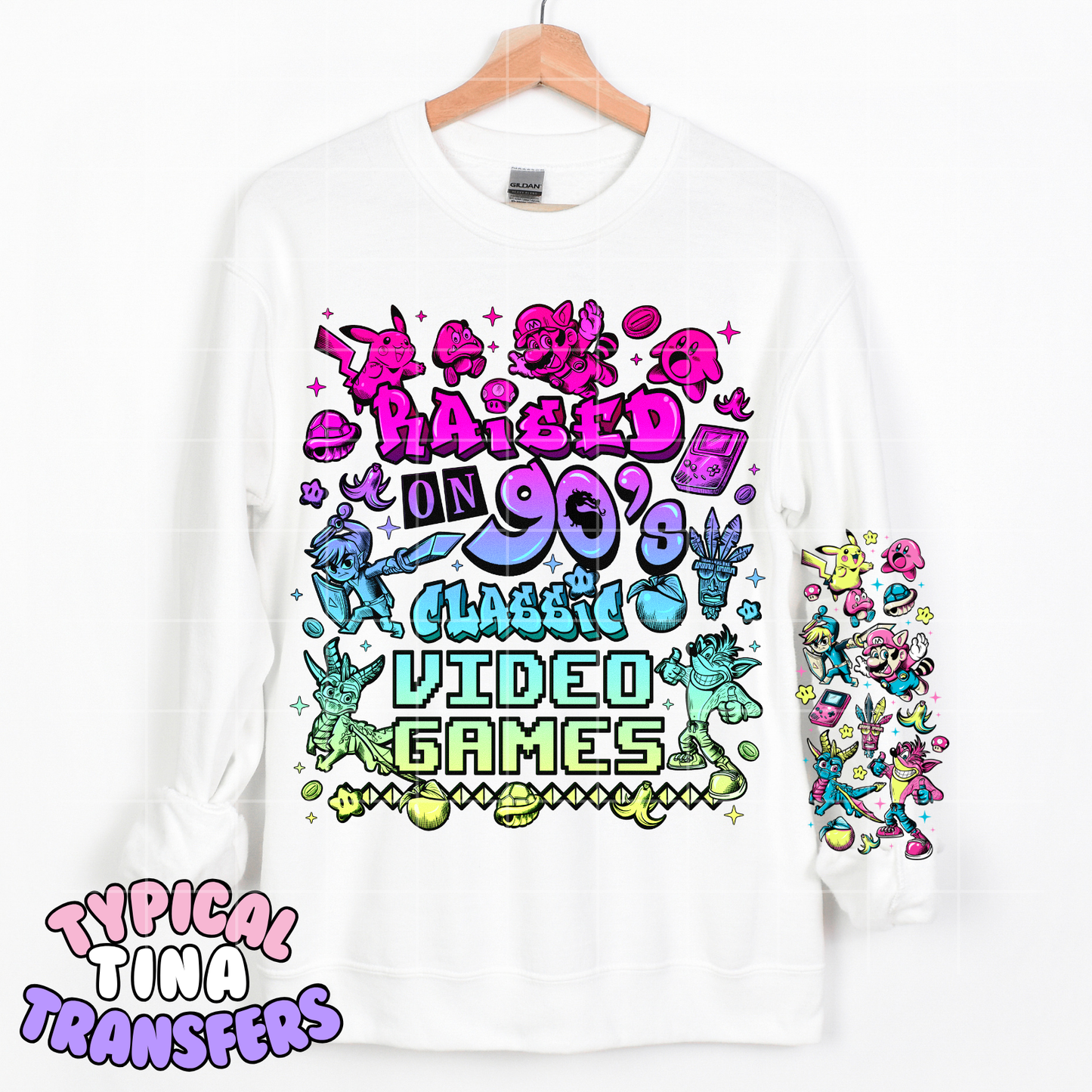 Raised on 90's classic video games (ombre) | DTF Transfer | POD