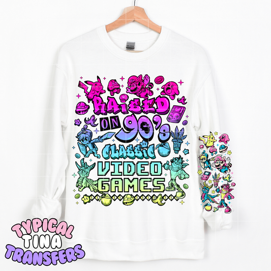 Raised on 90's classic video games (ombre) | DTF Transfer | POD