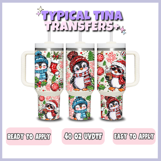 Cute christmas penguin | 40oz UVDTF Wrap | POD
