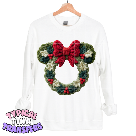 Min Mouse wreath Yarn | DTF Transfers | POD