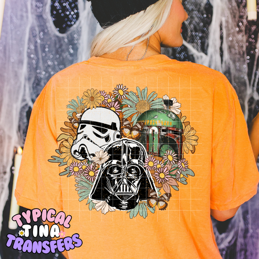 SW floral Main Villains | DTF Transfer | POD